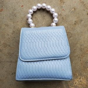 NWOT Faux croc baby blue mini bag